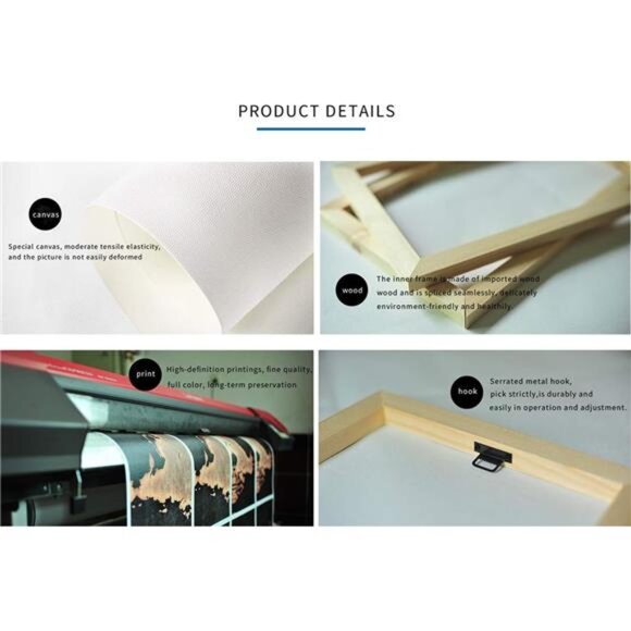 Abstract Wall Art Modern Abstract Wall Decor Gray & Gold Canvas Picture Painting - Picture 5 of 7